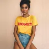 المرأة t-shirt عسل رسائل حمراء طباعة القطن عارضة مضحك تي شيرت لسيدة الأعلى المحملة محب نعرفكم النساء أزياء جرافيك الشارع الشهير