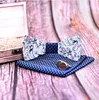 Drop shipping moda stampa legno papillon spilla fiore spilla gemello blu papillon set con custodia fazzoletto corbatas para hombre