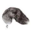 Fox Tails Plug Anal Sexo Anal Toys Big real Silver Fox Tails metal Butt Plug Casal Erótico Cosplay Lobo Drop Tail CX200724 transporte