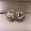 125ct redondo moissanite branco diamante halo corte brilhante brincos 18k ouro branco noiva casamento noivado jóias presentes8921182