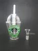 Custom Made Starbucks Cup Glas Bong Mini Vattenrör DAP Rig och oljeplattor 4.5inches Glas Bongs Hookah Röktillbehör