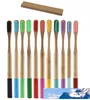 Bamboe tandenborstel wegwerp volwassen ronde handvat bamboe tandenborstel soft-bristel bamboe fiber tandenborstel hotel hostel accessoire gereedschap