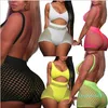 WholeFishnet Mesh Neon Badeanzug Zweiteilige Badebekleidung Hoch taillierter Monokini Tanga Badeanzug für Frauen Beachwear Tanga Schwimmen 7964908