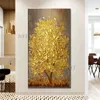 Nieuwe Handgemaakte Grote Moderne Canvas Art Olieverf LNIFE Gouden Boom Schilderijen Voor Thuis Woonkamer el Decor Art Picture2812