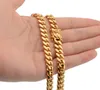 Collana da uomo in acciaio inossidabile 316L con catena a maglie cubane in oro di alta qualità Collana da uomo 8mm / 10mm / 12mm / 14mm / 18mm 24 '' drago Chiusura gioielli Hip-HOP