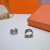 Luxury S925 Silver Jewelry Designer Ring smycken Man och kvinnlig grisring Ring Öppning Justerbar storlek Bröllop Matchning Box3329511