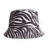 Zebra Stripes Bucket Hat Sommar Kvinnor Man Cotton Cap Girls Outdoor Fashion Beach Bob Sun Man Panama Hat