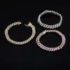 Женские браслеты, ювелирные изделия, ширина 8 мм, 18-каратное золото, родиевое покрытие, кубинские браслеты-цепочки, роскошные блестящие браслеты с цирконом2939670