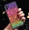 Étui de téléphone de couleur dégradé arc-en-ciel brillant pc + Tpu pour iphone 11 pro max 6 6S 7 8plus X XR XS MAX étui de protection samsung S20 S10plus