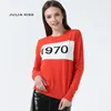 Femmes 1970 lettre pull à manches longues chandail étoile de la mode chaude haut lettre 1970 tricot Tops Y200722