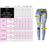 Designer Ripplate Dżinsy Dla Kobiet Dziury Skinny Jeans Slim Kobiet Trend Mody Nowa Elastyczna Patchwork Multi-Hole Spodnie Odzież