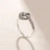 Ny ankomst Love Hearts Ring CZ Diamant Bröllopsmycken för Pandora 925 Sterling Silver Knotted Hjärtring med Original Box för Kvinnor