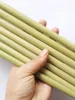 Bamboo Straw 20*1cm 20*1.8cm Yellow Green Reusable Bamboo Drinking Straws Eco-Friendly Party Bar Kitchen Straws 300pcs OOA6891