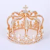 Baroque Crown Bridal Headdress Wedding Crown Royal King Tiaras and Crowns Performance Male Pearls Hair Hair Bijoux MX2007208042180