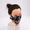 Stro Gezichtsmasker Flroal Print Maskers 16-styles Wasbaar stofdicht het drinken Straw Filter Maskers Anti PM2.5 Mist Katoenen Mond Cover GGA3588-6