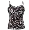 2 pçs / lote sexy new womens camisole colete camis seda tanques leopard impressão senhoras seda gallus lazer laço clube clube cueca tamanho s-xxl