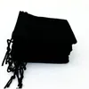 100pcs 7x9cm 4 renk kadife demetli karo kayış torbası hediye çantası torbası siyah mavi pembe kırmızı toptan pamuk ipi b057