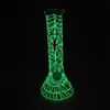 spider web night glow glass bong oil dab rig hookahs for smoking accessories