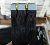 Tape in human hair extensions 60 pcs Natural Color Brazilian Hair Skin Weft Hair Extensions 150g 16 18 20 22inch for Option