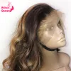 Gekleurde 13x6 Hoogtepunt Kant Voor Menselijk Haar Pruiken Dames Losse Golf Ombre 360 Vetersluiting Pruik Blond Voorgeplukt Remy4266570