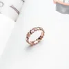 Anel de banda de coração de brilho fosco de mulher rosa jóias de casamento banhado a ouro para Pandora 925 Anéis de amor de prata com caixa original
