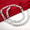 24 reine echte 925 Sterling Silber Figaro Ketten Halsketten Frauen Männer Schmuck Junge Freund Geschenk 60 cm 10 mm Colier Whole256d