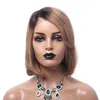 1B30# Pixie Cut Lace Wig Blunt Short Human Hair Wigs Straight Lace Front Wigs Colorful Dolago Wigs