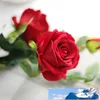 (10st / lot) Partihandel 87cm Hög simulering 3 Head Long Stam Velvet Rose Artificial Flowers High Quality Fake Rose Silk Flower