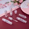 Tubi di imballaggio per lucidalabbra in plastica vuota a forma di diamante da 3 ml con bacchetta Contenitori per balsamo per trucco Bottiglia riutilizzabile Parte superiore trasparente SN1250