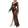 Vrouwen Lingerie Vest Shirt Top Strand Cape Bikini Cover Up Kant Kimono Sexy Perspectief Een Stuk Pyjama Robe263K