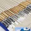 Set di pennelli per chip Set professionale sintetico manico corto con custodia per pennelli Forniture artistiche Pennello per pittura a olio per acquerello238E