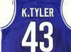 College Basketball Jersey Kenny Tyler 43 Men the 6th Man Movie Huskies Jerseys Marlon Wayans University Purple Uniform Sport