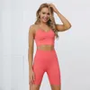 Hög midja Yoga Set Fitness Kläder Sportkläder sömlösa kvinnor Gym Leggings Tights Padded Sports Bra 2 st Sports kostym Fitness