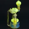 Robot Fumed Hanger hookah Heady Recycler Dab Rig 독특한 봉 인라인 여과기 유리 물 파이프 Sidercar With 14mm Banger