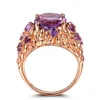 10 stücke vergoldet fingerring blatt oval gelb citrin kristall für elegante frauen amethyst stein schmuck