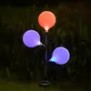 Solar Powered RGB Color Changing Lights Lampor Acrylic Bubble Pathway Lawn Landskap Decoration Garden Stick Stake Light Lamp Set