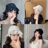 여성 플로피 레이스 버킷 모자 자수 꽃 선 스크린 웨딩 모자 어부의 모자 귀여운 소녀 모자 블랙 화이트 레이스