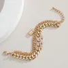 Popular nns nova moda designer de luxo simples elo dourado corrente cadeado charme pulseiras para mulheres girls249x