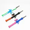 10mm Silicon Smoking Pipes Dab Straw Silicone Nectar With Titanium Tips glass ash catcher DHL