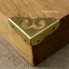 4 pcs antique brass corner bracket furniture desk cabinet jewelry box wood box hardware corner hollow classic flower corner5374747