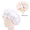 Bambini Ragazze Bambini Morbido Raso Tinta unita Berretti da notte Bonnet Night Sleep Hat Cura dei capelli Berretto Copricapo