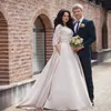Vendita calda bianco avorio champagne abiti da sposa 2020 maniche lunghe in pizzo appliques abiti da sposa vestido de noiva longo su misura sweep treno