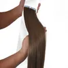 Marca Elibess - Extensiones de cabello Remy humano de trama de piel con cinta de color 7 # de doble cara de buena calidad, 2,5 g unidades, 40 unidades, 60 unidades, 80 unidades/bolsa, envío gratis