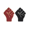 Röd Svart Färg Enhet Solidaritet Näve Söt Liten Rolig Emalj Broscher Pins för Kvinnor Män Demin Skjorta Dekor Brosch Pin Metall Badge