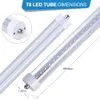 T8 8ft LED Tubes Light Single Pin FA8 8ft LED Bulbs 45W 72W 120W V Shaped LED Fluorescetn Light Tubes AC 85-265V Stock In USA