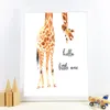 Giraffe Print Hello Little One Nursery Wall Art Canvas Painting Nordic Poster Wall Picture Baby Girl Boy Gift Kids Room Decor6178387