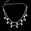 Vlinder Choker Kettingen Goud Zilver 2 Lagen Designer Dierenhanger Iced Out Ketting Mode Strass Hip Hop Bling Sieraden Wo2756