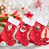 Calzini decorativi per albero di Natale Calzini rossi di Babbo Natale pupazzo di neve Alce Calzini natalizi Appesi Calza non tessuta 31 * 20 cm Calzino Decorazioni natalizie