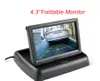 4.3 "Bilmonitor Fällbar Färg TFT-LCD Monitor Car Reverse Bakövning Parkering System LCD-skärm för bil bakifrån kamera