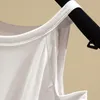 Kobieta damska Kobiety Summer HARAJUKU modalny bawełniany bawełniany stałe kolorowe koszulki TOPS O SCICK KRÓTKO RĘCZNIK Zimne ramię czarne białe koszulka 1 phyl2